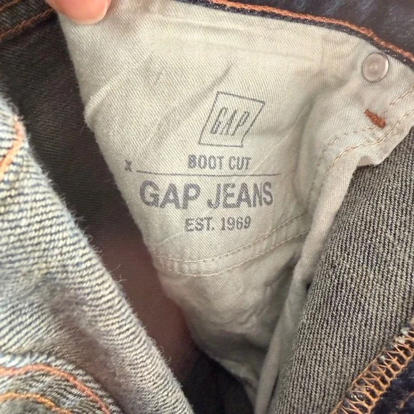 Gap Bootcut Stretch Dark Wash Denim Blue Jeans Size 12/34 TALL 33" Inseam Casual - Picture 12 of 13